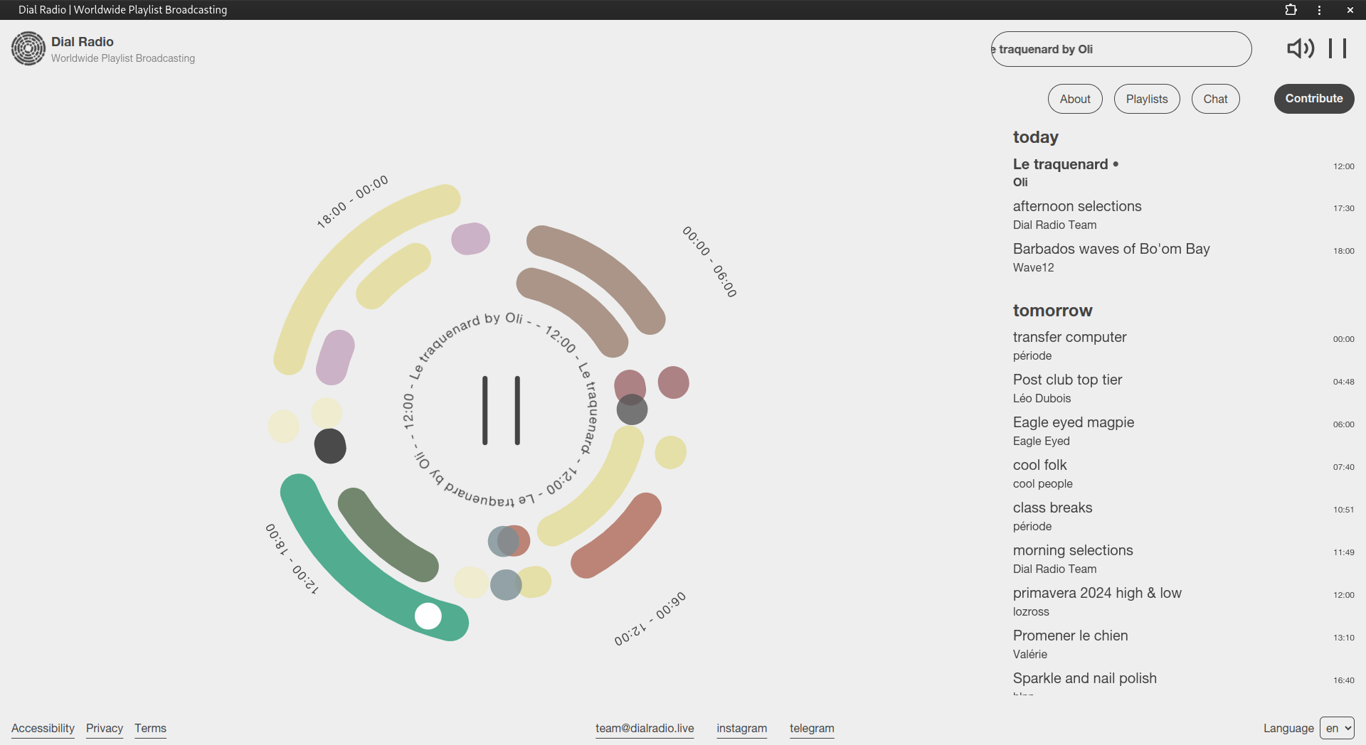 screenshot of dialradio.live